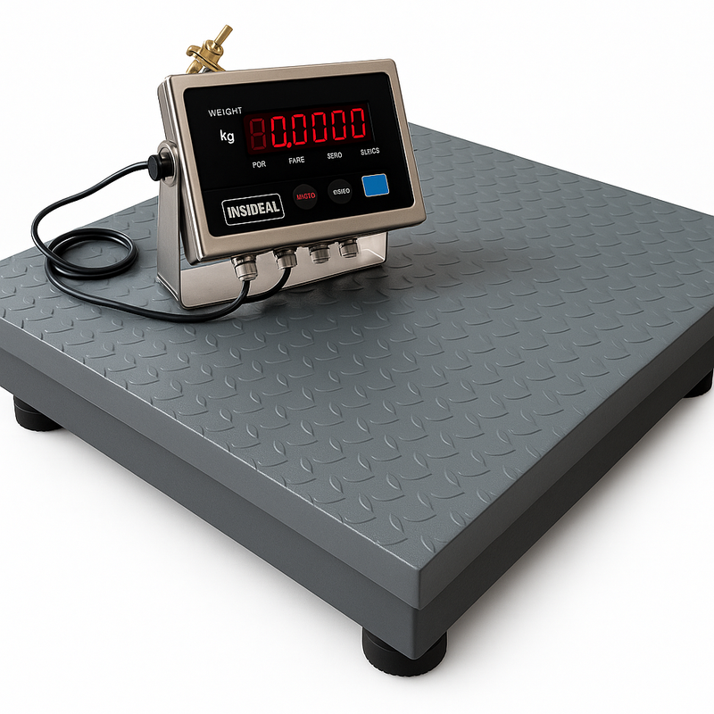 Balança Digital 300kg/100g 60x60 Prato Xadrez Bateria Super